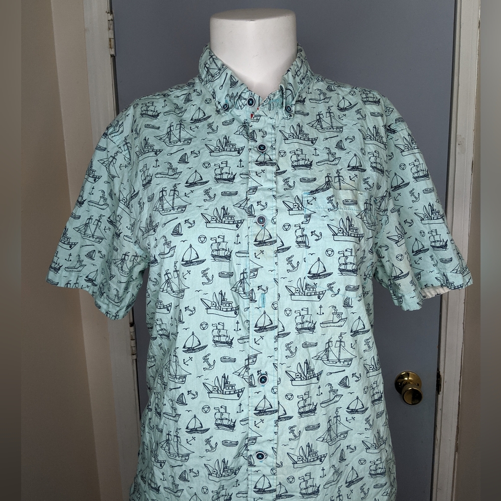 Nautical Print Button Up - Picture 4 of 11